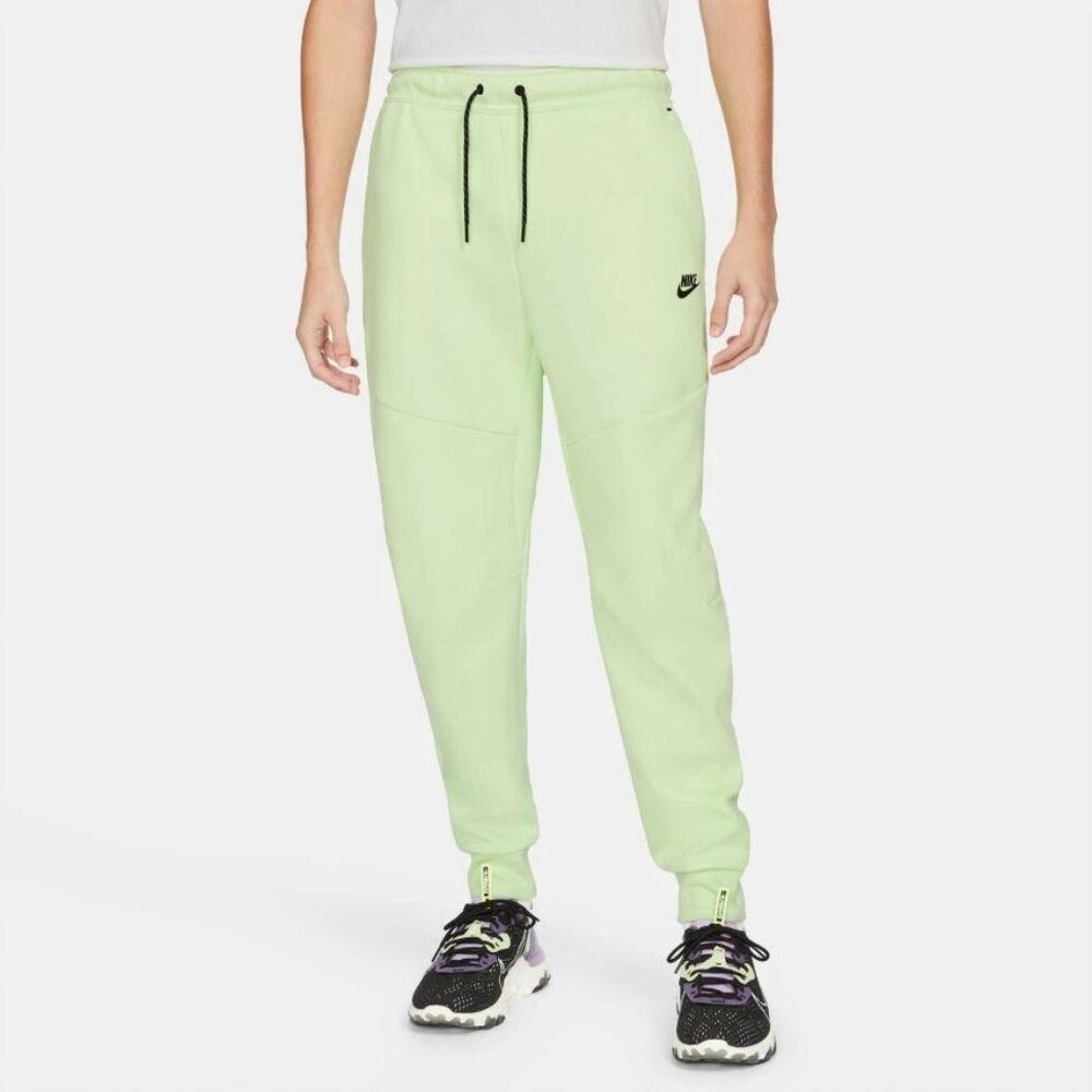 Nike Tech Fleece Jogger Pants Cuffed Neon Lime Green